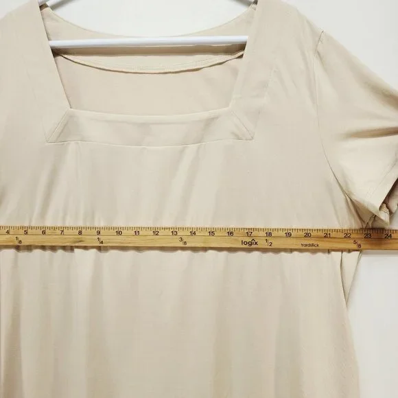 Elegant Cream Short Sleeve Dress - Picture 8 of 8